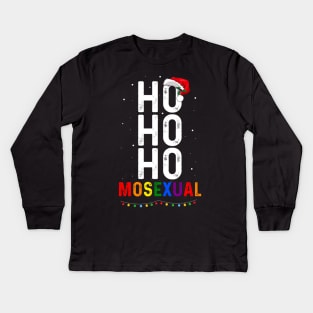 Ho Ho Ho Mosexual Gay Santa LGBT Pun Gay Pride Christmas Kids Long Sleeve T-Shirt